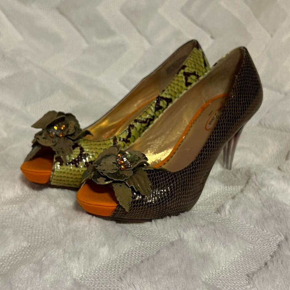 Poetic license metallic/snakeskin high heels